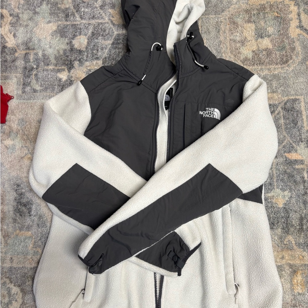 The North Face Gray and Cream Hooded Jacket